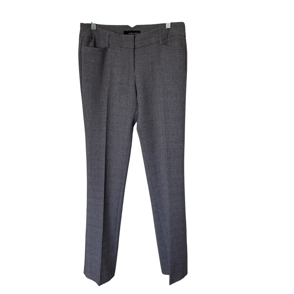 Amanda + Chelsea Dress Pants Women 4 Grey Excellent Straight Leg Textured Work